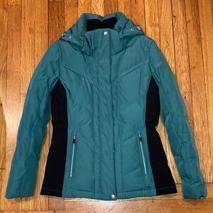 Calvin Klein Performance Teal Green and Black Ski Down Winter Jacket
